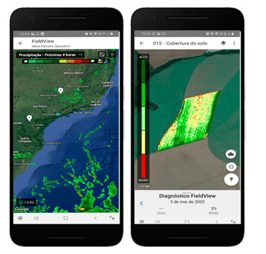 Capturas del Radar Meteorológico y del Diagnóstico FieldView