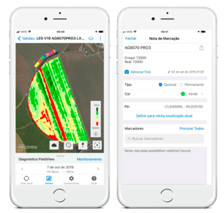 Captura de pantalla de Diagnóstico FieldView con implementación de ensayos